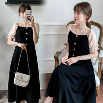 Summer pregnant women dress snow spinning dress in long pregnancy late fat MM loose to cover 200 pounds