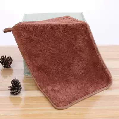 Coral velvet absorbent square towel double-layer thickening ratio cleaning pure cotton rag floor towel car hook batch small towel hair