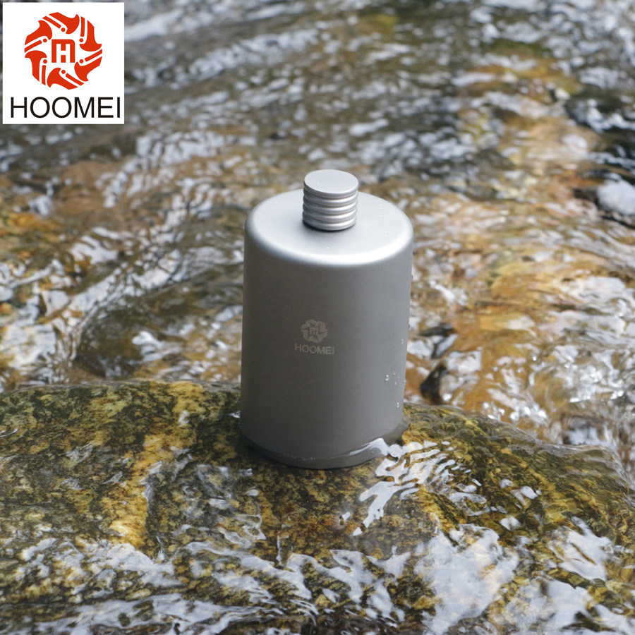 Pure titanium metal food grade thickened flagon portable free lettering funnel and portable canvas belt belt