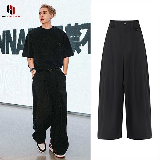 Hong Kong Trendy Brand Jackson Wang Same Style Men's Casual Pants New Wide-Leg Pants Dress Pants Summer Loose Long Pants
