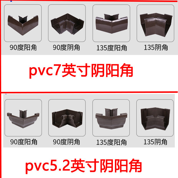 Villa greenhouse pvc plastic finished gutter eaves gutter Eaves trough rainwater trough Yin angle anti-collision protection strip House corner accessories
