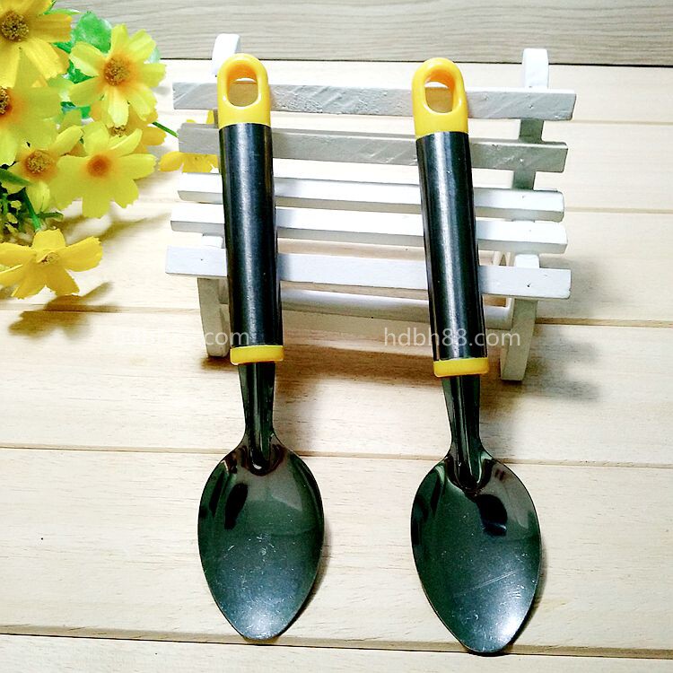 Gold head tube handle small spoon good quality coffee spoon stirring spoon stainless steel small milk tea spoon fruit powder spoon one yuan department store