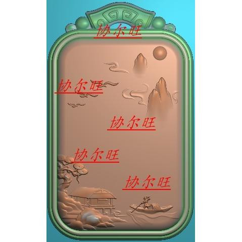 Carved map jdp grayscale map bmp white jade relief map antique brand head landscape boat family fishing boat fisherman