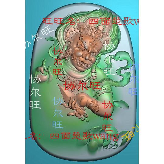 Ming Wang Kumgang finely carved picture jdp grayscale photo bmp reliquary jade sculpture lotus hidden Buddha in great black sky yellow chaetian god