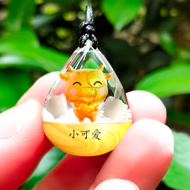 Milk tooth Remembrance pendant newborn baby wool Souvenir Making Baby Umbilical Cord Fetal Hair Necklace to store Bull Baby