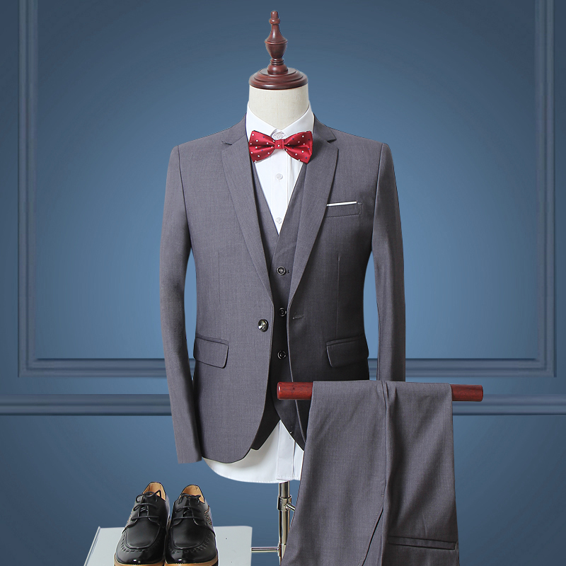 Bộ đồ vest nam ba mảnh mùa xuân phiên bản Hàn Quốc của bộ đồ nhỏ tự canh trang phục chuyên nghiệp chiếc váy cưới nam đẹp nhất áo nam
