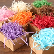 Spot color raffia gift box filling decorative gift box shockproof colorful shredded paper wedding candy box supplies