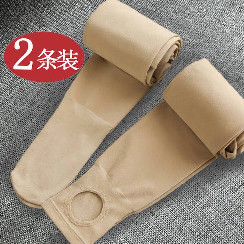 Spring and autumn medium thick stockings women's pantyhose flesh-colored leggings women's fleece plus thick large size foot stockings plus fleece autumn and winter
