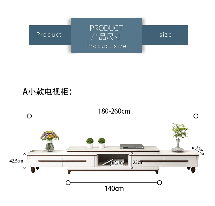 Bàn cà phê kết hợp tủ bếp hiện đại tối giản phòng khách căn hộ nhỏ ánh sáng sang trọng Bắc Âu sáng tạo mặt đá cẩm thạch mặt bàn cà phê - TV