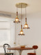Medieval Style Chandelier Restaurant Bar Dining Room Table Lamp French Retro Flower Glass Lamp Round Disc 3-Head New Model