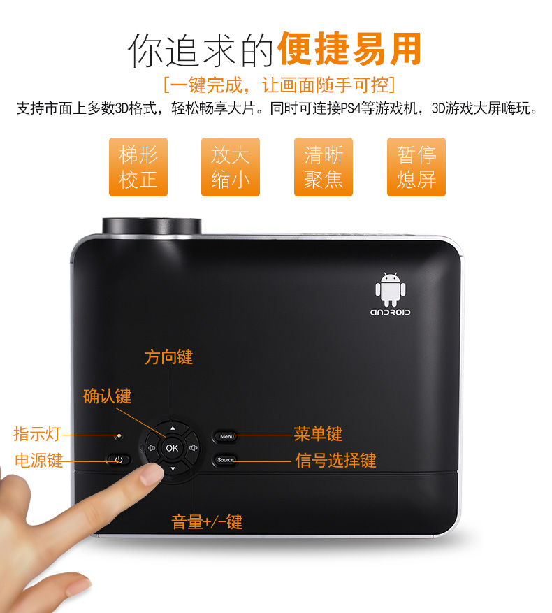 Máy chiếu Suofei tại nhà Máy chiếu văn phòng HD WIFI không dây Android TV thông minh 3D