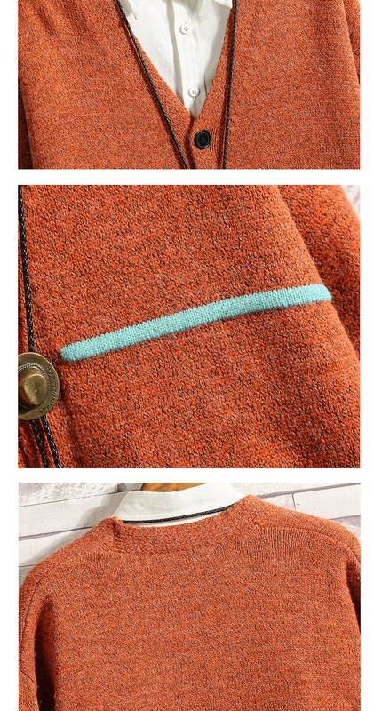 Mùa thu Nhật Bản đan áo len đan nam béo XL Phiên bản Hàn Quốc của nam giới áo len áo len thời trang áo len gile nam