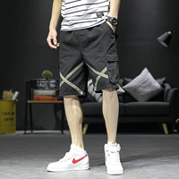 Mùa hè gió gió túi lớn dụng cụ quần short nam XL quần thường thủy triều quần lớn bãi biển năm quần - Crop Jeans đồ nam