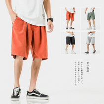 Summer Harbor Wind Relaxation Leisure Shorts Men Fatty Pants in Large Square Sports Pants Beach Five Pants