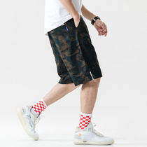 Summer 2021 New Hong Kong style camouflage casual shorts men fattened size overalls trendy Harlan five-point pants