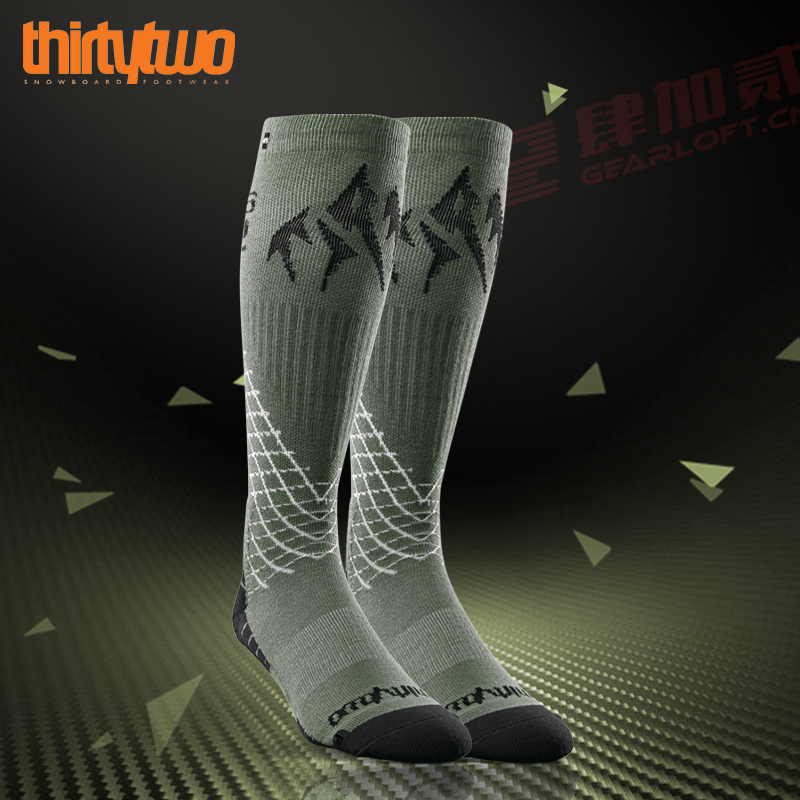 Thirtytwo32 male and female ski socks winter thickened warm snow socks Long cylinder outdoor climbing hiking socks