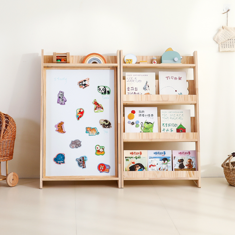 Montessori Children's Room Layout Magnetic Drawing Board for Ages 3 to 6, Erasable Blackboard, Reading Area Bookshelf, Baby Picture Book Rack Montessori Children's Room Layout Magnetic Drawing Board for Ages 3 to 6, Erasable Blackboard, Reading Area Bookshelf, Baby Picture Book Rack