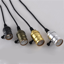 Chandelier lamp head Edison LED bulb tungsten wire E27 screw thread retro suspension cable suspension with switch lamp holder