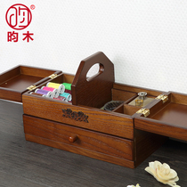 Household needlework box High-grade multi-functional retro sewing needlework storage box Cross stitch tool set wooden