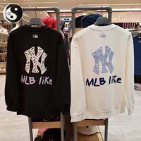 Áo len MLB Hàn Quốc THÍCH áo thun áo thun NY Yankees lỏng lẻo nữ dài tay nam và nữ có cùng một đoạn thủy triều hoang dã - Thể thao lông cừu / jumper các mẫu áo thun dài tay nữ đẹp