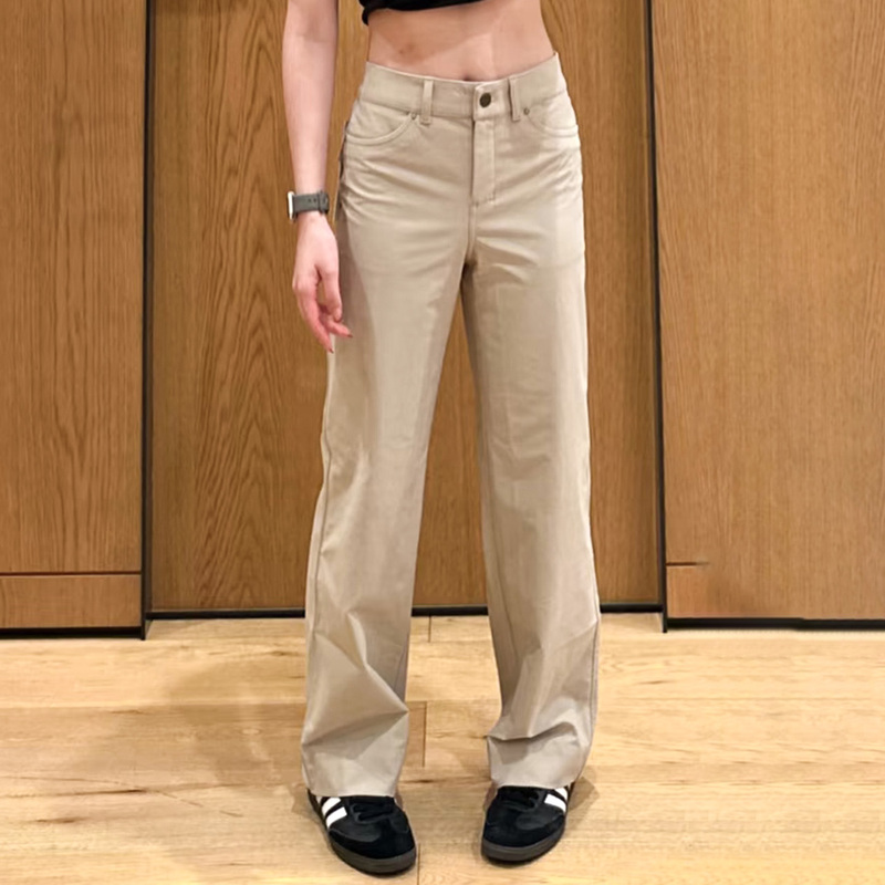 8.17 Hazelnut Brown City Sleek Wide-Leg Sports Pants, Leggings with a Lazy and Casual Style, Suitable for All Body Types