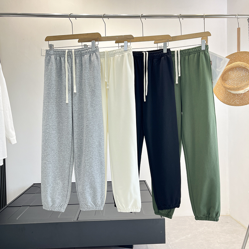 Island Country Single U~Elastic High-Waisted Cotton Terry Pure Color Sweatpants for Men and Women, Spring & Fall Loose Casual Leggings Sweatpants