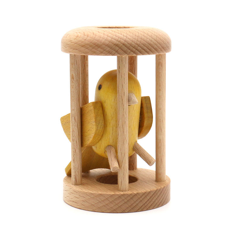 Настольная игра owl in cage 笼中之鸟笼中取物孔明锁智力益智解谜玩具木质猫头鹰