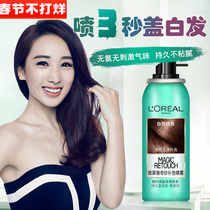 L 'Oré al Wonderful Complement Hair Dye Spray 75ml Disposable Hair Dye Black Washable Unisex White Hair