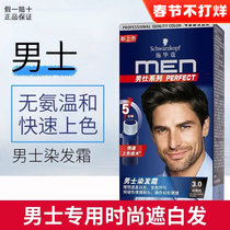 Schwarzkopf Men's Hair Color Cream Ammonia-free Natural Black Brown Covering White Hair Color Cream Plants Dye Hair at Home