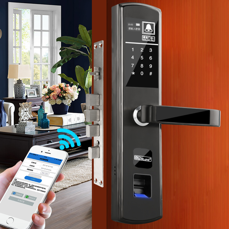 Blond Bai Lun Fingerprint Door Lock Smart Card Electronic Door