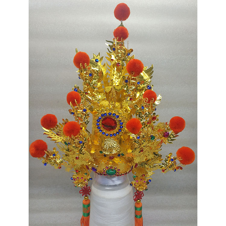 Buddhist Supplies Taiwanese Southern Fujian Traditional Alloy Handsome Hat Various Civil and Military Generals Guan Hirata Marshal Helmet Offerings