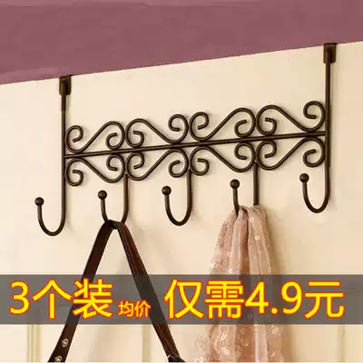 Door rear adhesive hook No trace nail-free door hanger coat rack door back rack towel rack wall mounted storage layer rack