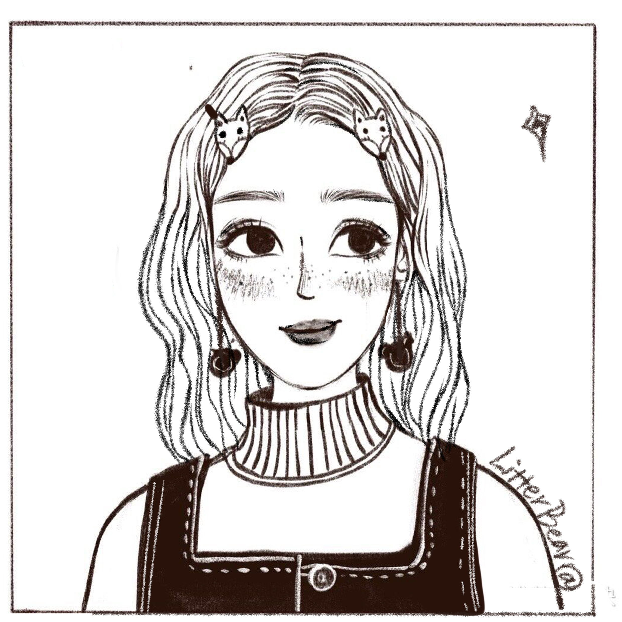 Hand drawn avatar Q version couple black and white lines Stick figure custom cartoon character real person photo change hand drawn tattoo