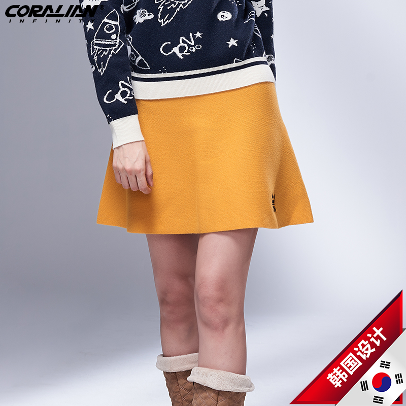 CORALIAN badminton clothing women's knitted short skirt fashion casual spring and autumn skirt knitted skirt