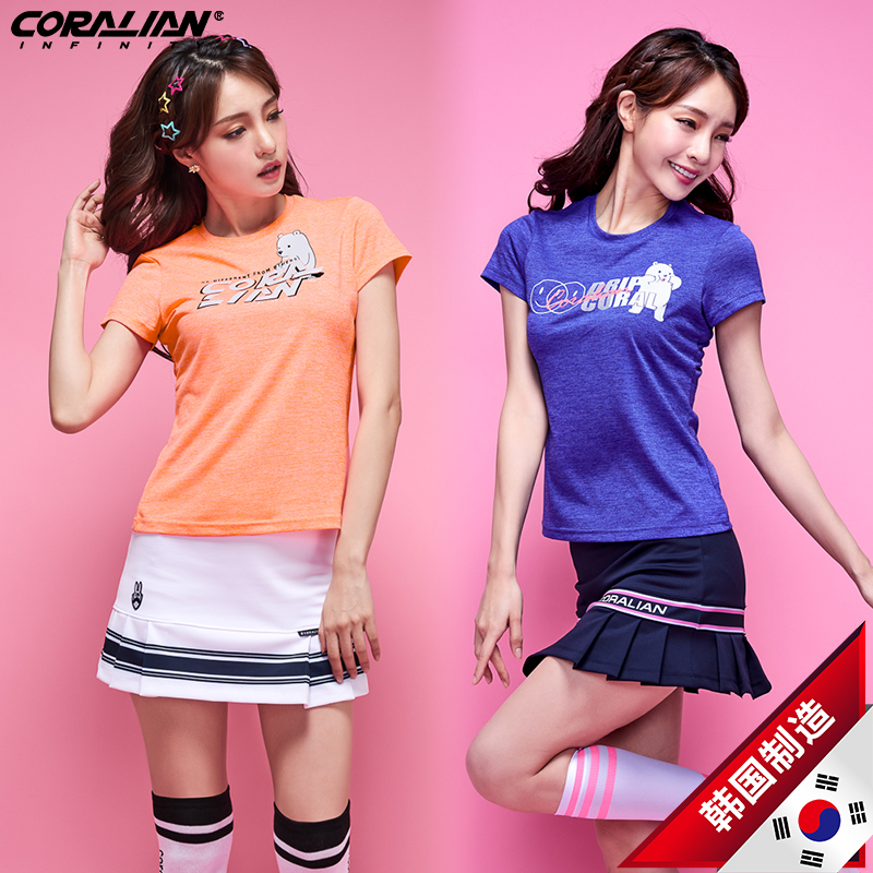 Kelai'an Korean badminton clothing women's fashion breathable quick-drying short-sleeved set is thin and comfortable sportswear