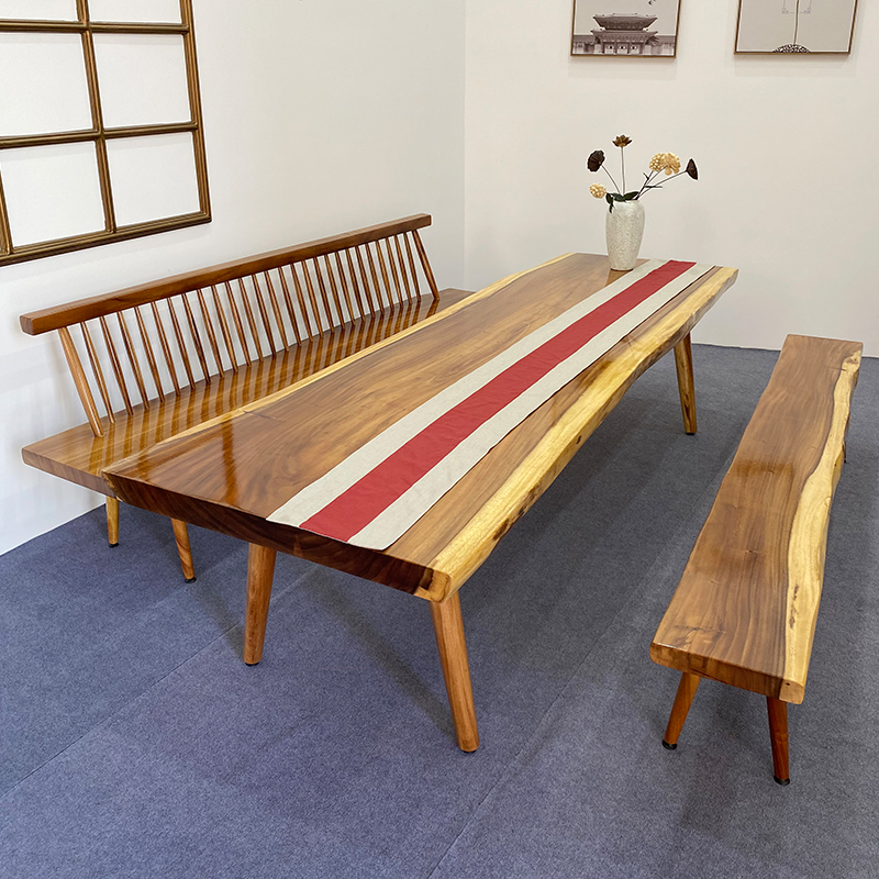 Hupeach Wood Large Board Table Retro Solid Wood Large Plate Tea Table Log Table Office Tea Table Tea Table Tea Table Qutian Tea Table