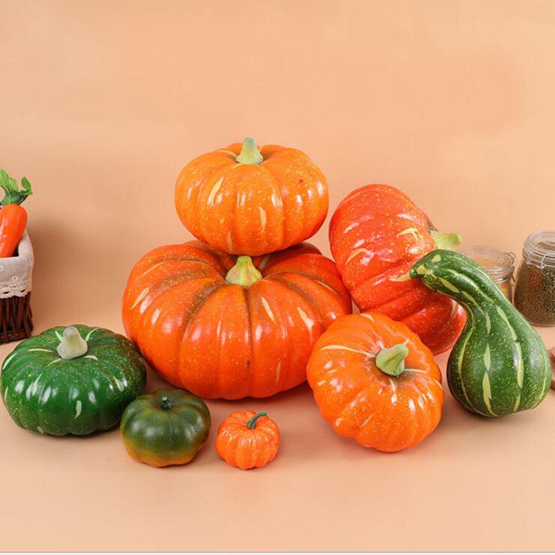 Simulation big pumpkin model Simulation fruit and vegetable decoration farm harvest Halloween fake pumpkin stage set props