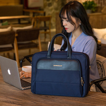 Womens bag business simple portable A4 document briefcase fashionable shoulder crossbody large capacity computer bag