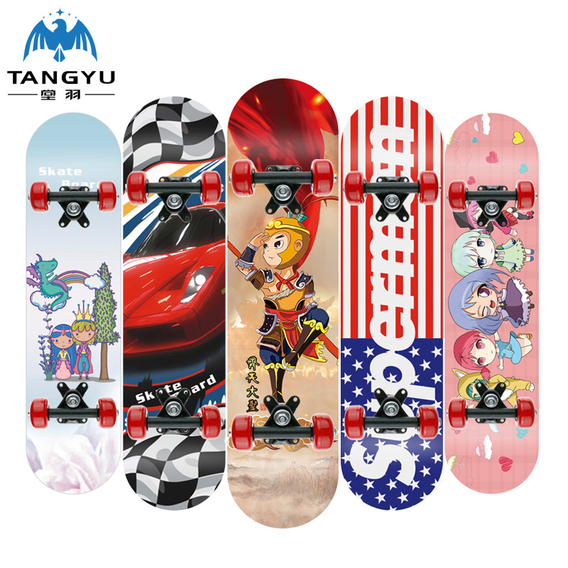 Skateboard Flash Wheel Four Wheels Children With Light Wheel Skateboard Children Scooter Four Wheels Flash Skateboard Beginner Board