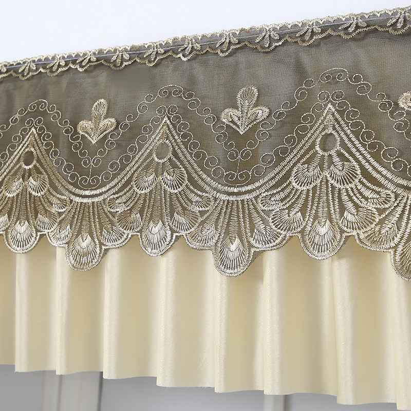 Curtain Head with Exquisite Lace Embroidery, Skirt Hem, Handmade Curtain Decoration for Bedside, Partition Door Curtain Hem