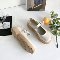 White Mary Rare Leather Shoes Woman 2021 new Summer Thin Style Retro Inglén Wind Jk Thick Underhead Doll Shoes