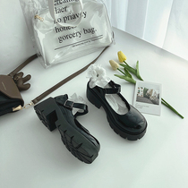 Mary Jean shoes women 2021 spring new college wind jk shoes thick bottom 100 hitch heel single shoes Inron little leather shoes woman