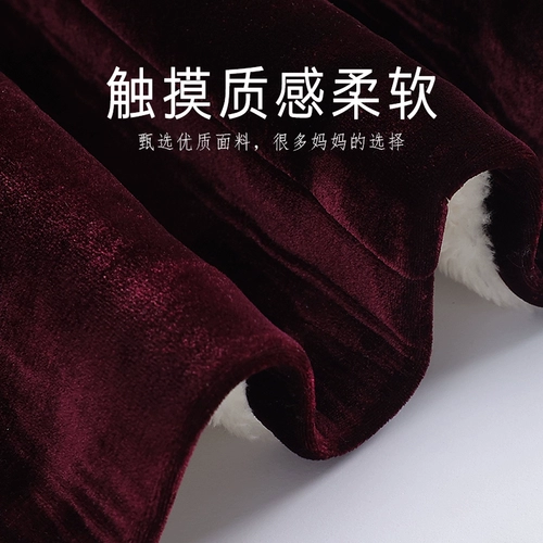 Утепленный пуховик, осенняя бархатная куртка для матери, для среднего возраста