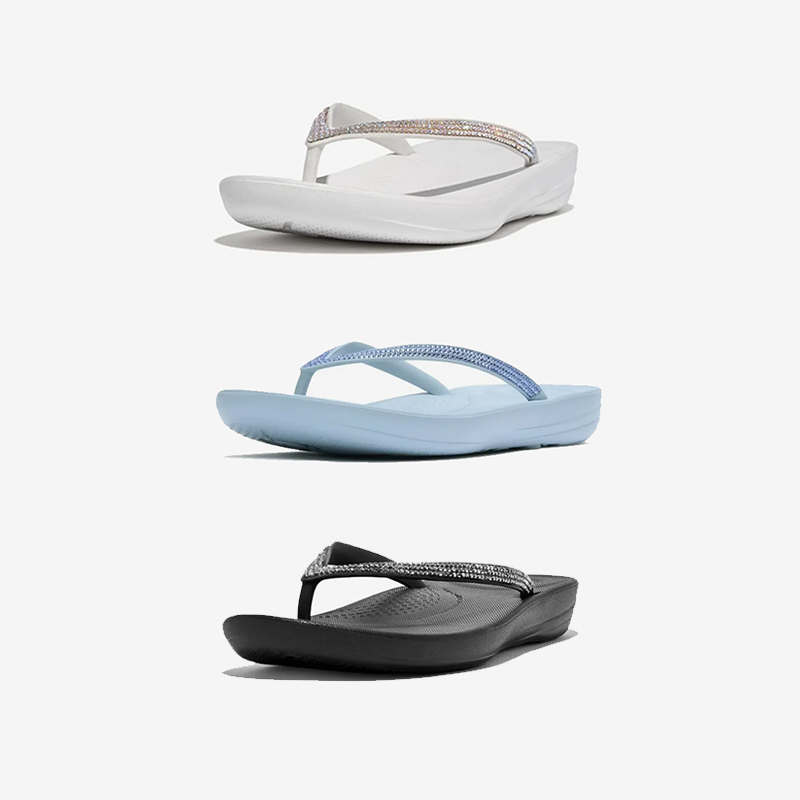 Korean Fitflop 26 Models of Women's Rhinestone Flip-Flops, Non-Slip, Shock-Absorbing, Soft-Soled Beach Slippers Ft64K2Q