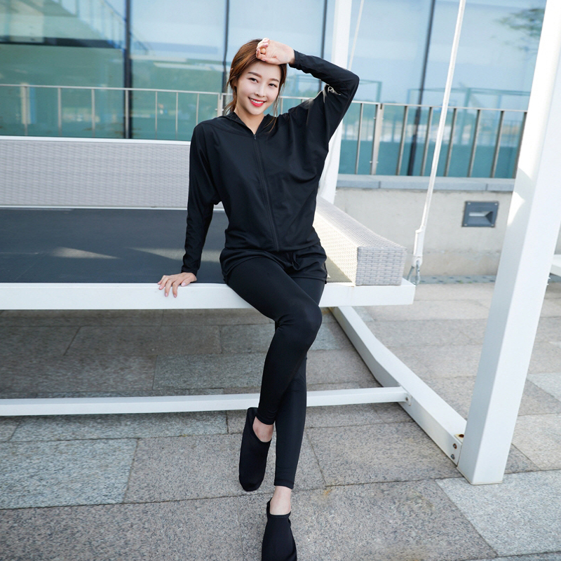 Diving Suit Women Suit Korea Long Sleeve Sunscreen Slim for Slim Outdoor Jellyfish surf Two-style swimsuit