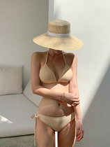 Sexy bikini female Han version 2022 new small breasts to woo sexy dew-back soak spa seaside resort swimwear