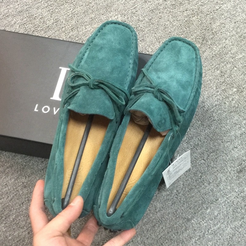 Bean Bean Shoes Men Frosted Men Genuine Leather Sloth Shoes Casual Shoes A Foot Pedal Set Foot Social Spirit Little Guys Driving Shoes