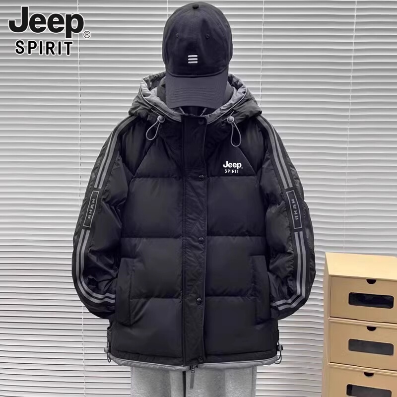 Jeep Spirit Jeep down Cotton Jacket Men's Winter New Casual Large Size Thickened Hooded Youth Jacket Jeep Spirit Jeep down Cotton Jacket Men's Winter New Casual Large Size Thickened Hooded Youth Jacket