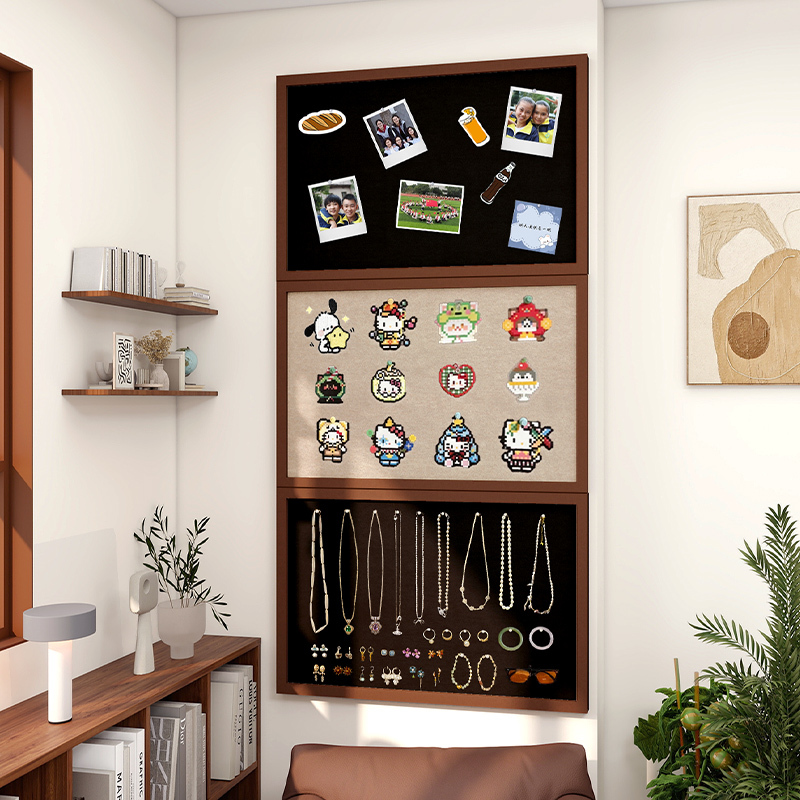 Wall-Mounted Necklace Storage Jewelry Rack, Felt Board, Polaroid Photo Wall Combination, Photo Frame, Pegboard Display Board
