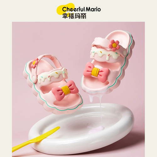 Милые сандалии с бантиком, нескользящая детская пляжная обувь для принцессы, мягкая подошва, подходит для подростков